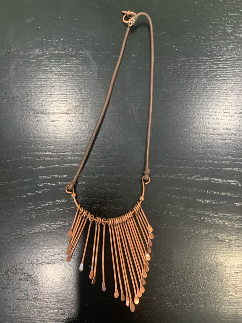 Copper Fringe Pendant Necklace - Women's Jewelry